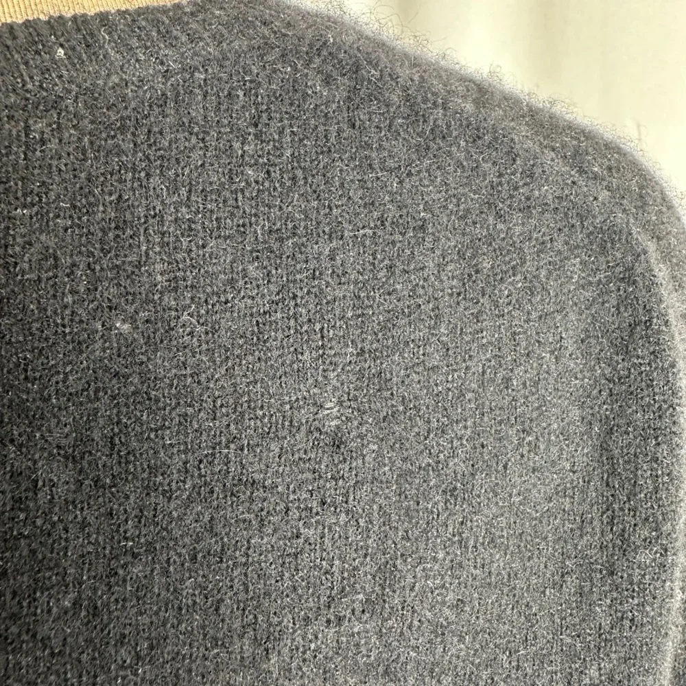 Peck & Peck Pure Cashmere Black Cardigan Sweater XL 2 Ply Button Front READ